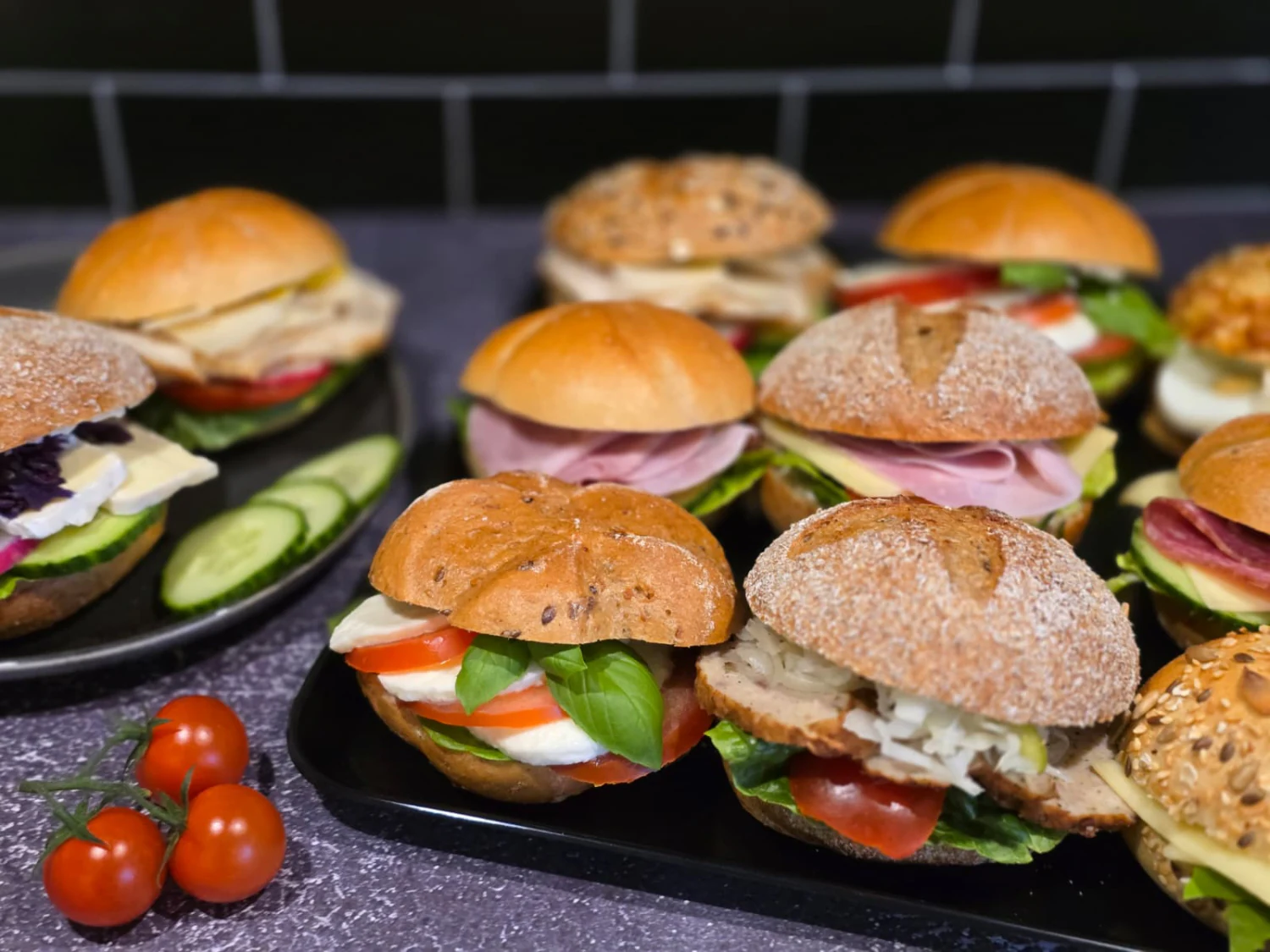 Frische Catering-Sandwiches und belegte Brötchen der Landbäckerei Friedrich aus Freital